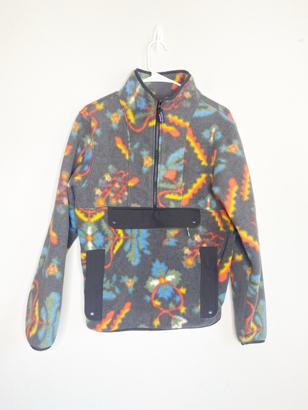 Patagonia Synchilla Fleece Anorak Pullover in Forest Floor: Ink Black Men S Wm M